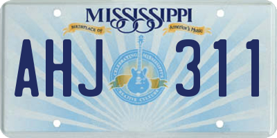 MS license plate AHJ311