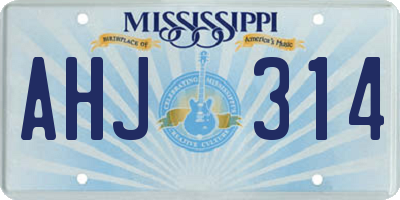 MS license plate AHJ314