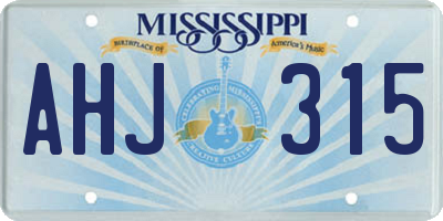 MS license plate AHJ315