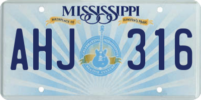 MS license plate AHJ316