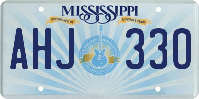 MS license plate AHJ330