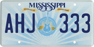 MS license plate AHJ333