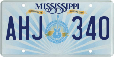 MS license plate AHJ340