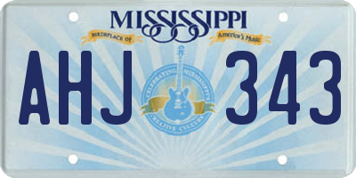 MS license plate AHJ343