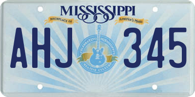 MS license plate AHJ345