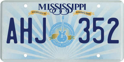 MS license plate AHJ352