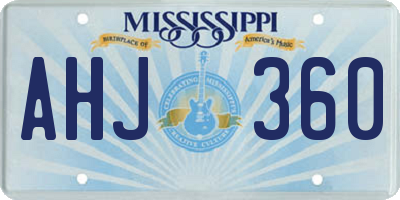 MS license plate AHJ360