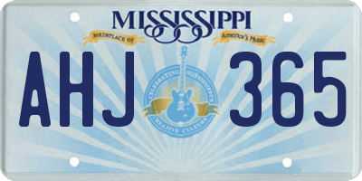 MS license plate AHJ365