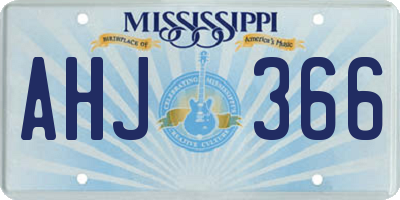 MS license plate AHJ366