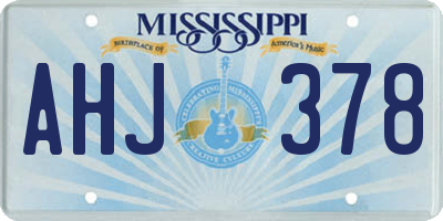MS license plate AHJ378