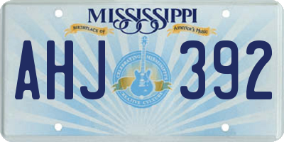 MS license plate AHJ392