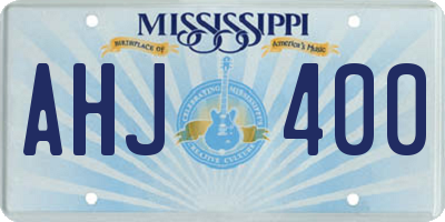 MS license plate AHJ400