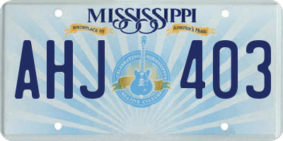 MS license plate AHJ403