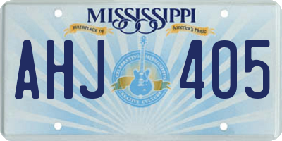 MS license plate AHJ405