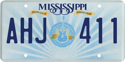 MS license plate AHJ411