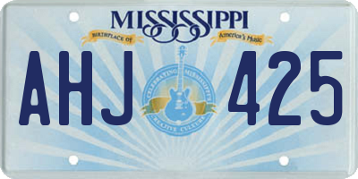 MS license plate AHJ425