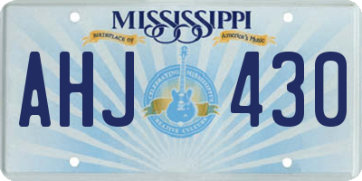 MS license plate AHJ430