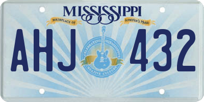 MS license plate AHJ432