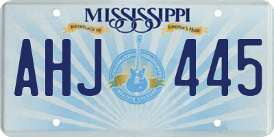MS license plate AHJ445