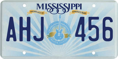 MS license plate AHJ456