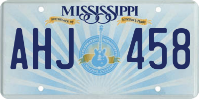 MS license plate AHJ458