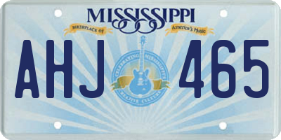 MS license plate AHJ465