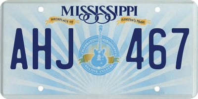 MS license plate AHJ467