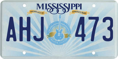 MS license plate AHJ473