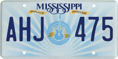 MS license plate AHJ475