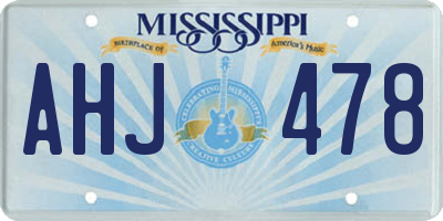 MS license plate AHJ478