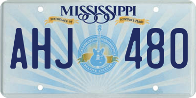 MS license plate AHJ480