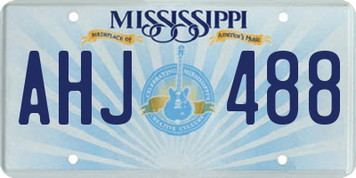 MS license plate AHJ488