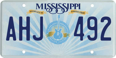 MS license plate AHJ492