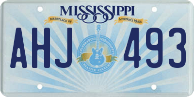 MS license plate AHJ493