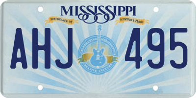 MS license plate AHJ495