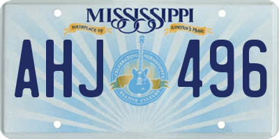 MS license plate AHJ496