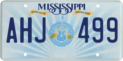 MS license plate AHJ499