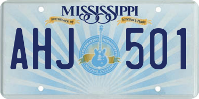 MS license plate AHJ501
