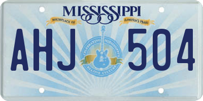 MS license plate AHJ504