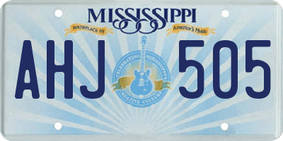 MS license plate AHJ505