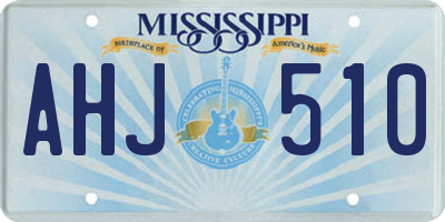 MS license plate AHJ510