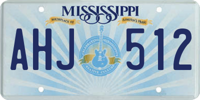 MS license plate AHJ512