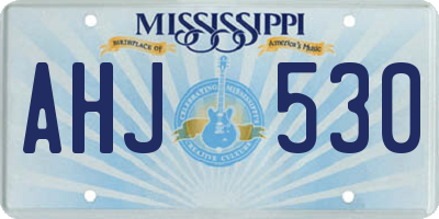 MS license plate AHJ530