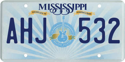 MS license plate AHJ532