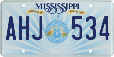 MS license plate AHJ534