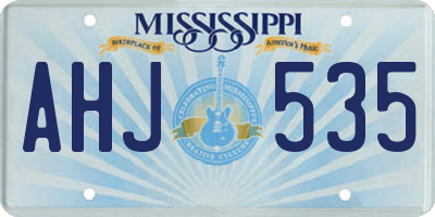 MS license plate AHJ535