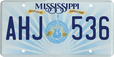 MS license plate AHJ536