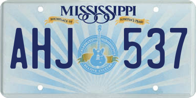 MS license plate AHJ537