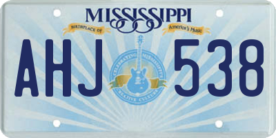 MS license plate AHJ538