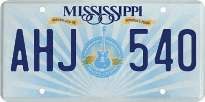 MS license plate AHJ540